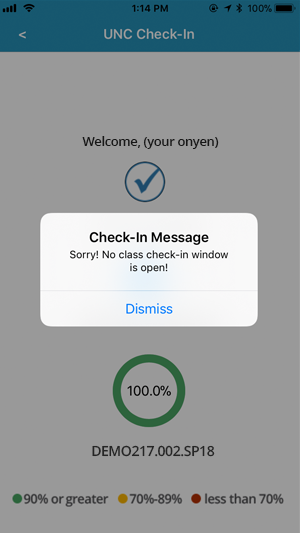 iOS - no check in window